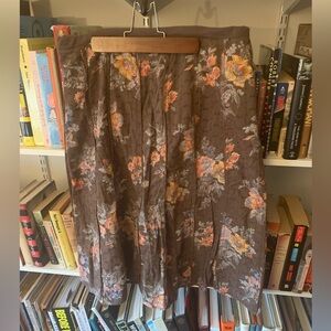 April Cornell Brown Floral Skirt